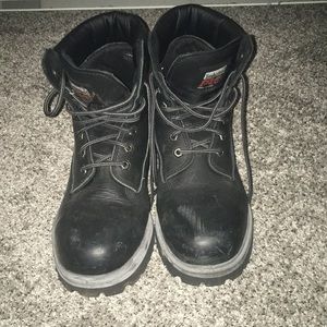 Men’s 8.5 Black Steel Toe Timberland Boots